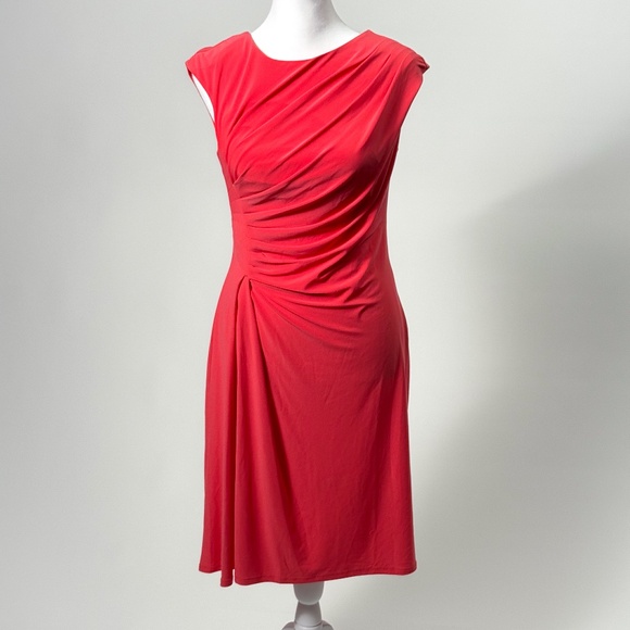 🌺👗 Dressbarn Coral Pink Midi Dress – Size Small – Retail: $50 🌸✨ - Picture 1 of 14